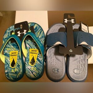 New women’s under armour slippers size 7 bundle of two